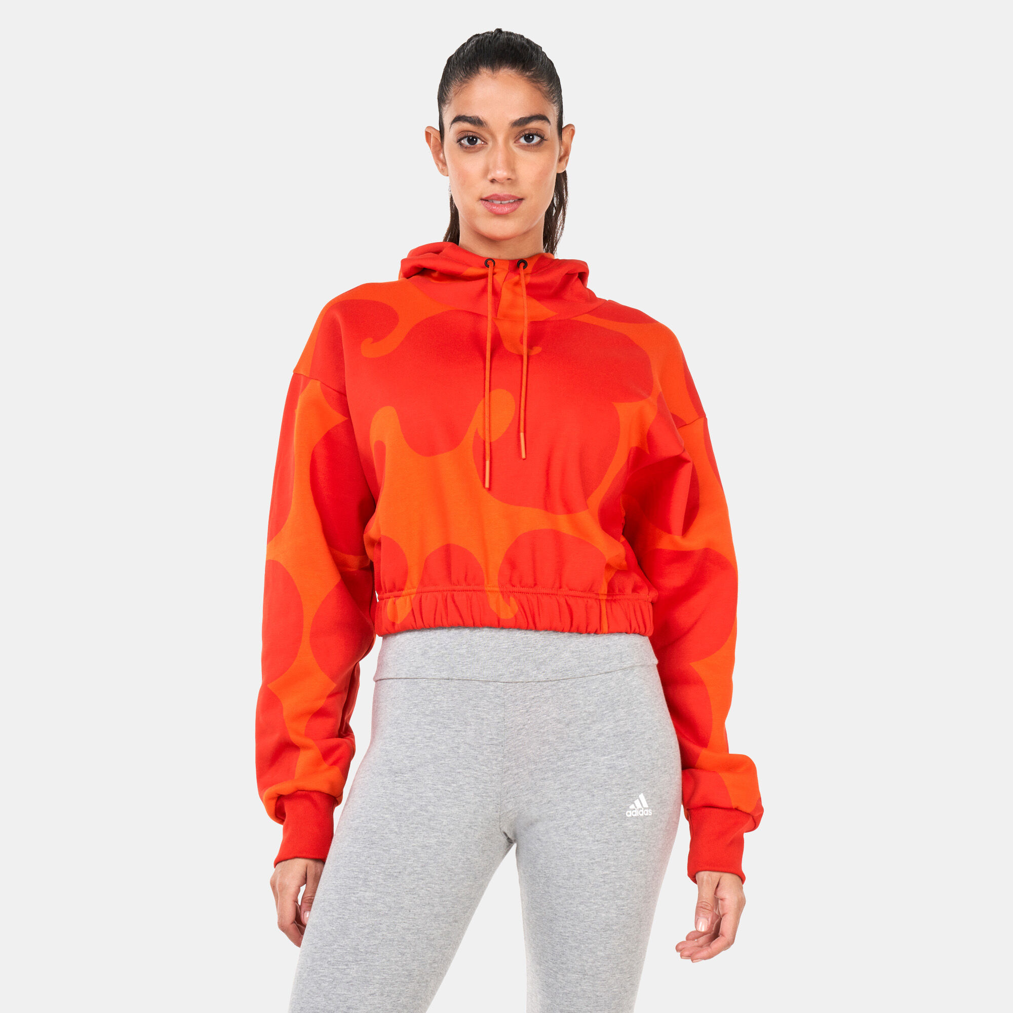 Women s Marimekko Crop Hoodie Orange adidas in Kuwait SSS