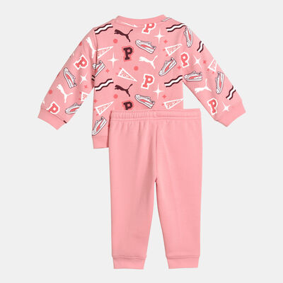 PUMA Kids' Minicats Essentials Printed Sweatshirt And Sweatpants Set Pink