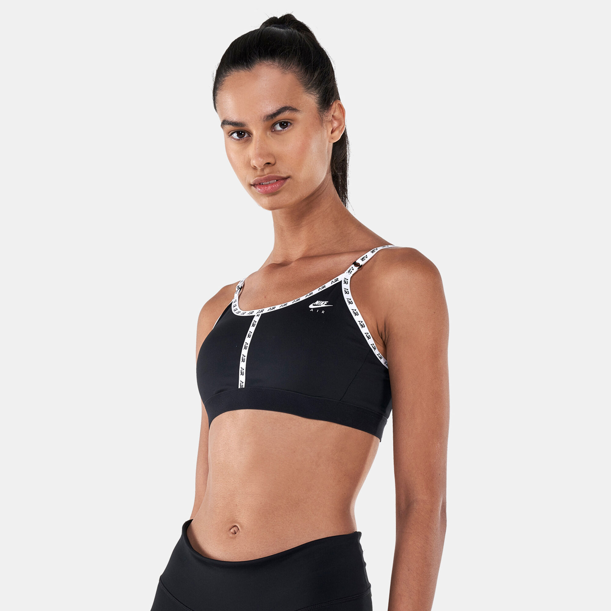 Women s Dri FIT Air Indy Logo Strap Sports Bra Black Nike in Kuwait SSS
