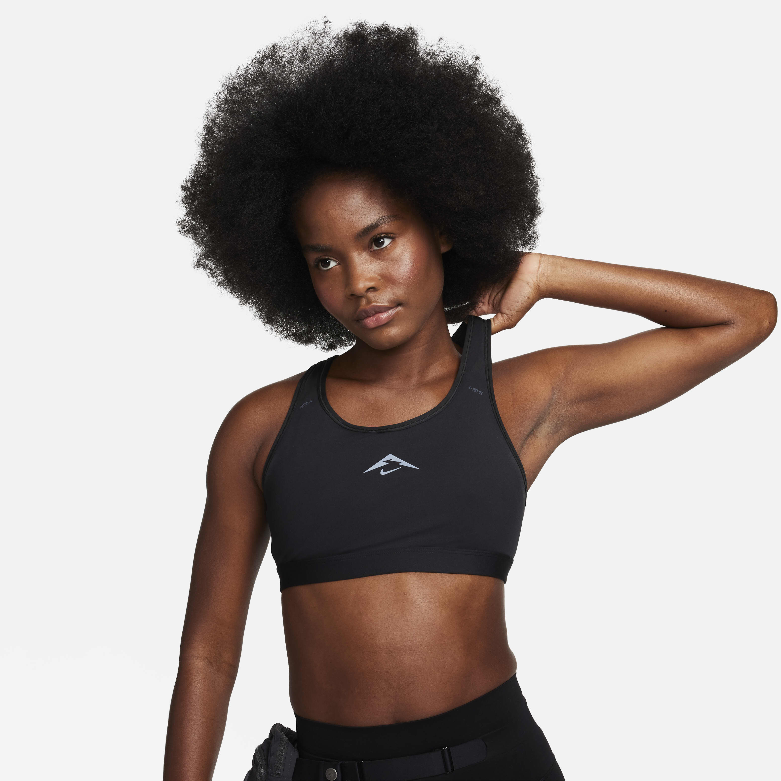 Women s Trail Swoosh On the Run Medium Support Sports Bra Black Nike in Kuwait SSS