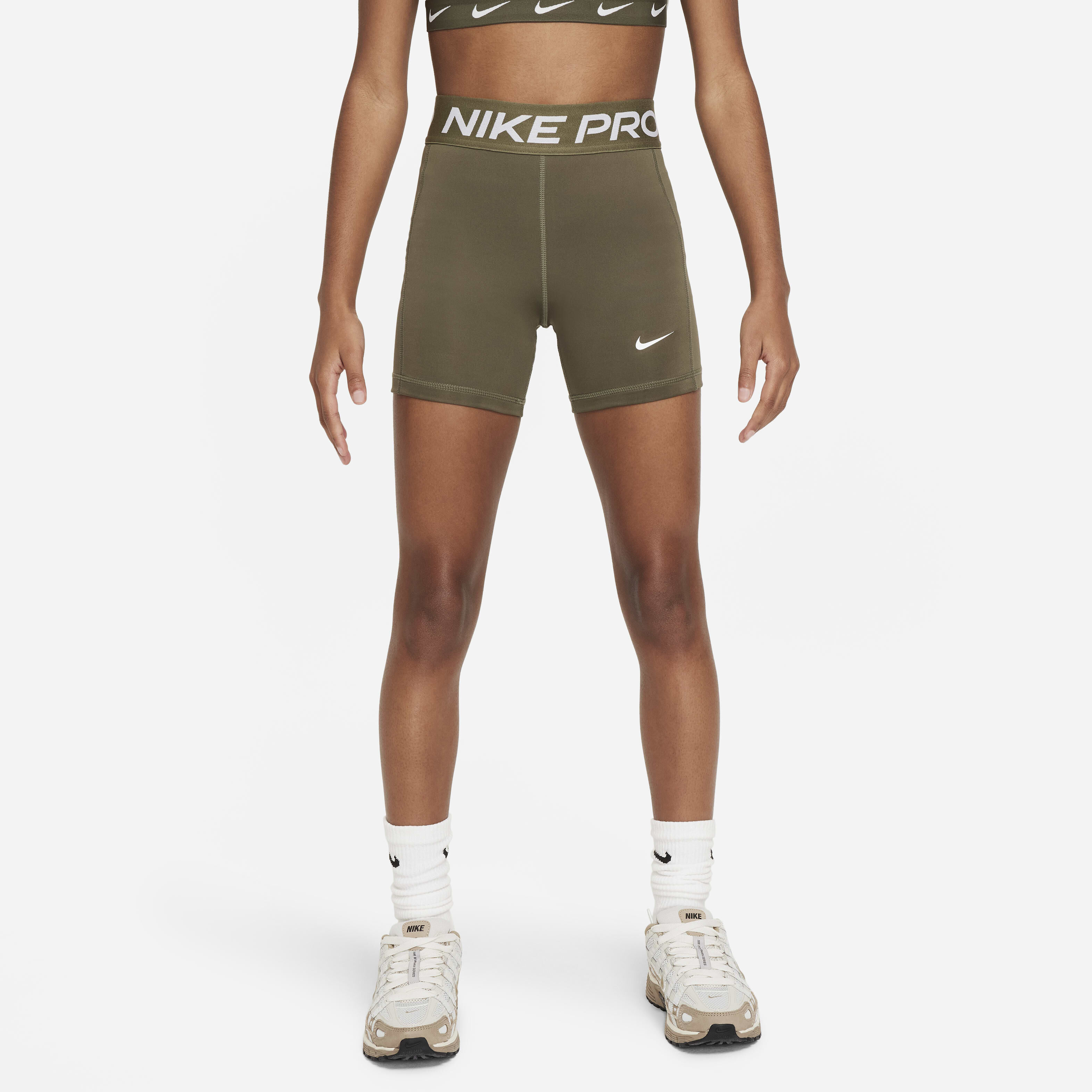 Green nike pro shorts online