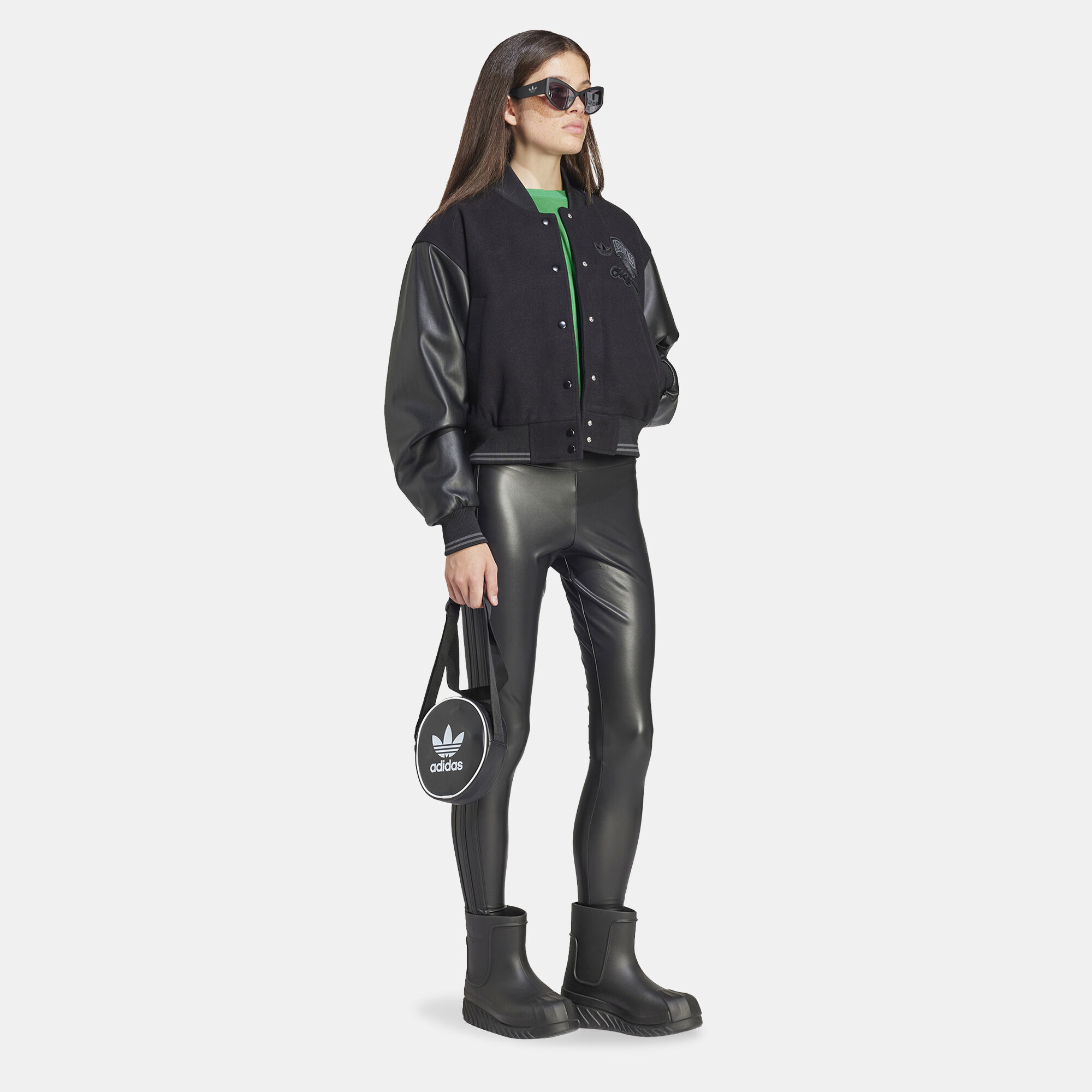 Adidas leather look leggings sale