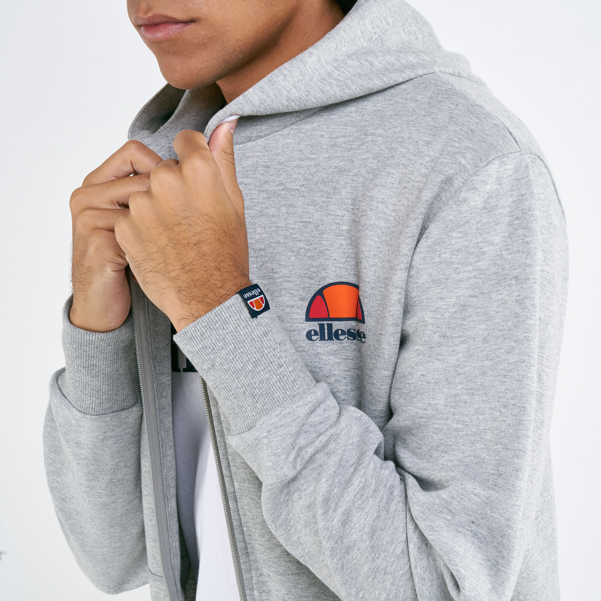 Ellesse tape fleece full zip hoodie hot sale