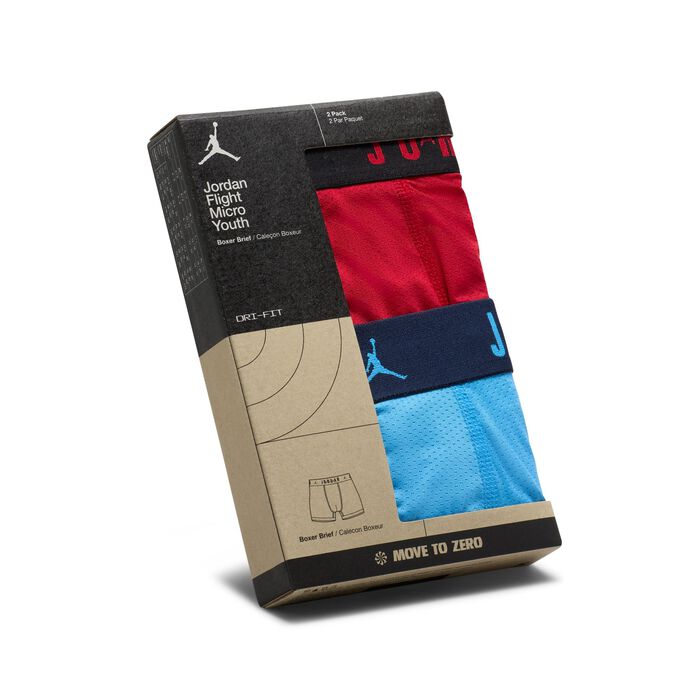 Jordan Kids' Flight Mesh Jersey Boxer Briefs (2-Pack) Red image number 3