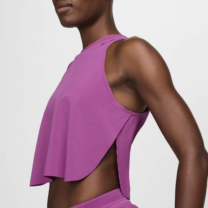 Nike Women's AeroSwift Dri-FIT ADV Cropped Running Tank Top Pink image number 3