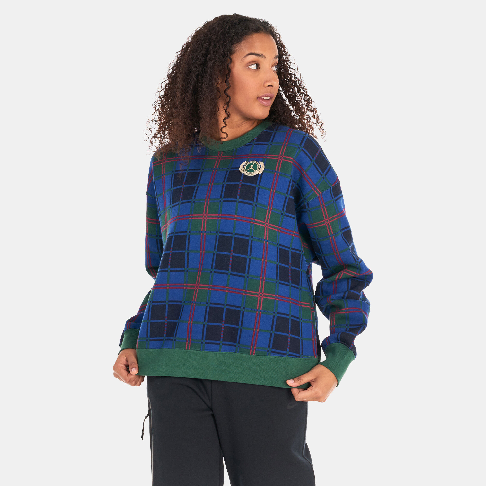 Nike plaid crew neck 2025