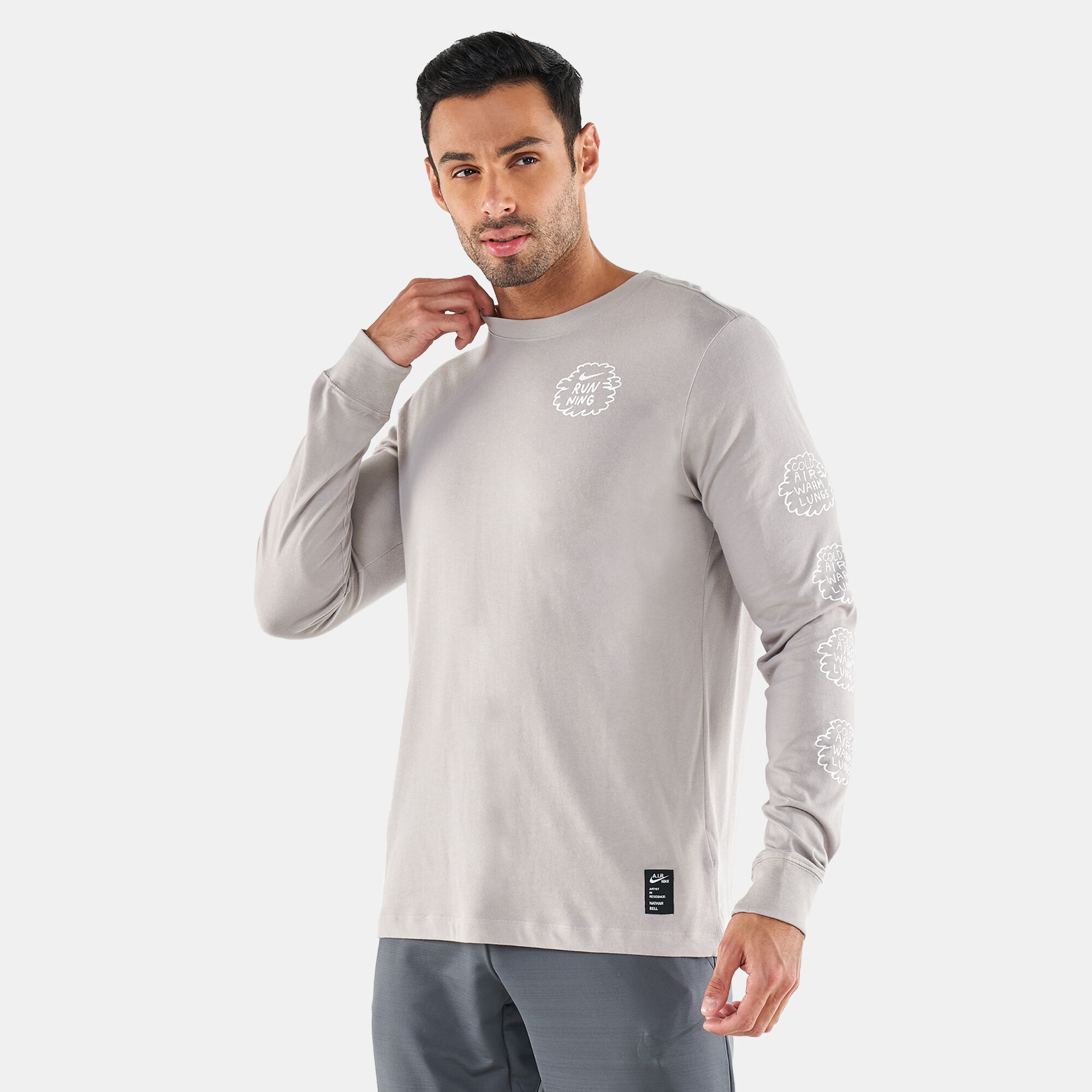 Men s Dri FIT Nathan Bell Running T Shirt Grey Nike in Kuwait SSS