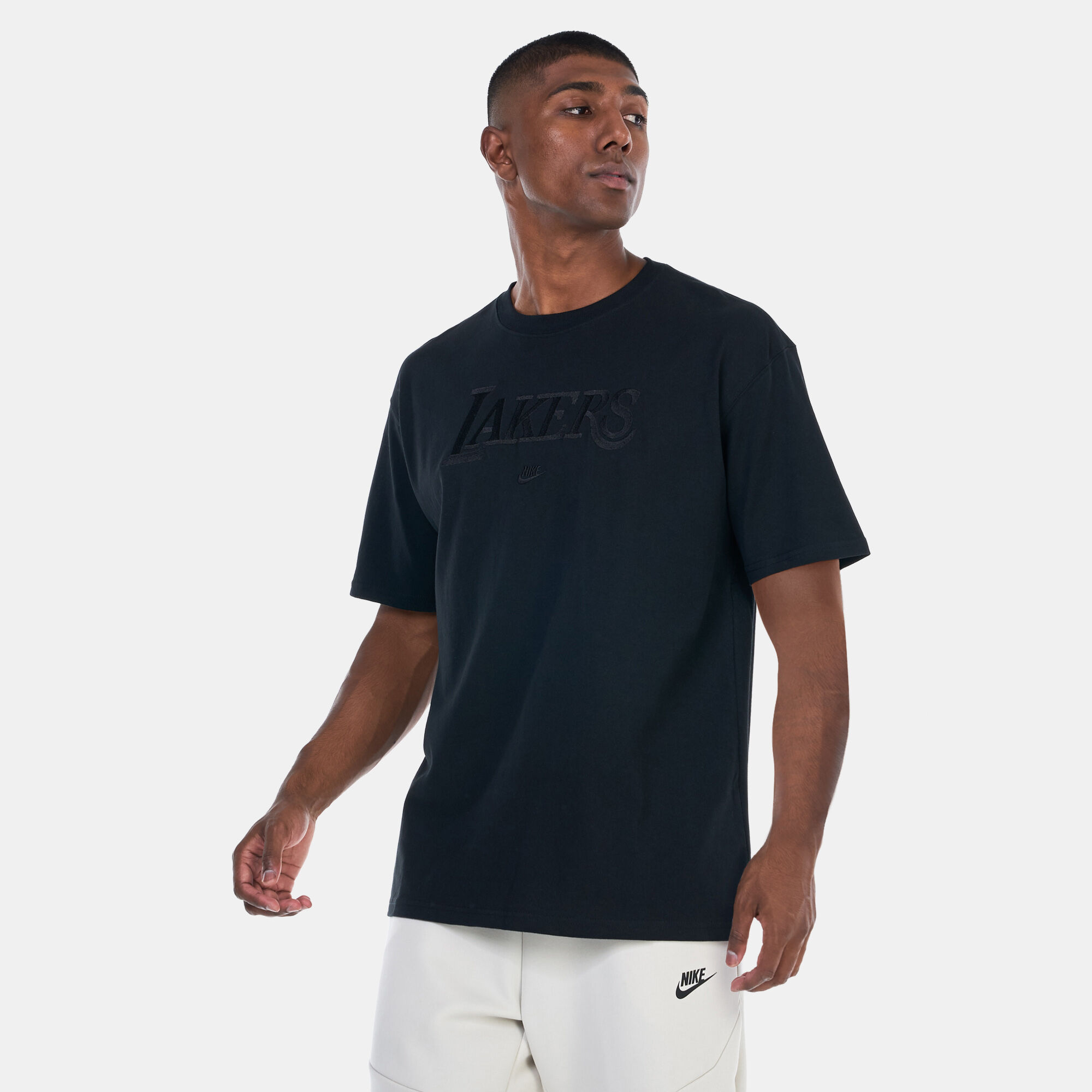 Men s NBA Los Angeles Lakers Courtside T Shirt Black Nike in Kuwait SSS