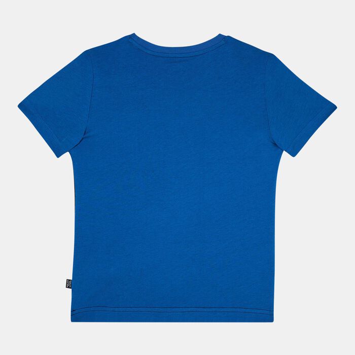 PUMA Kids' Essentials+ Colourblock T-Shirt (Older Kids) Blue image number 1