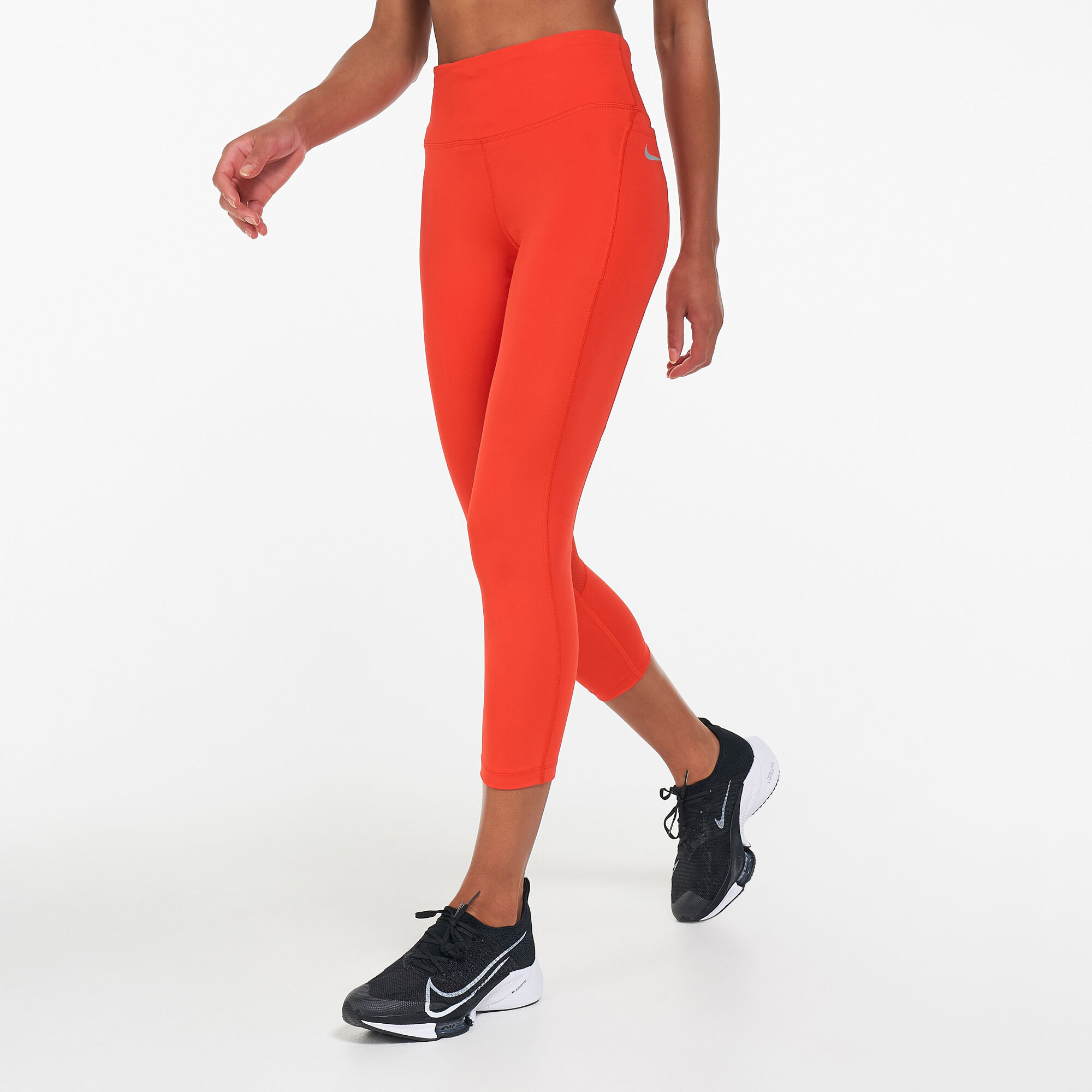 Women s Fast Mid Rise Crop Running Leggings Red Nike in Kuwait SSS