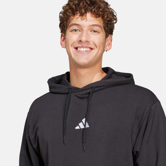 adidas Men's Essentials Feelcozy French Terry Hoodie Black image number 3