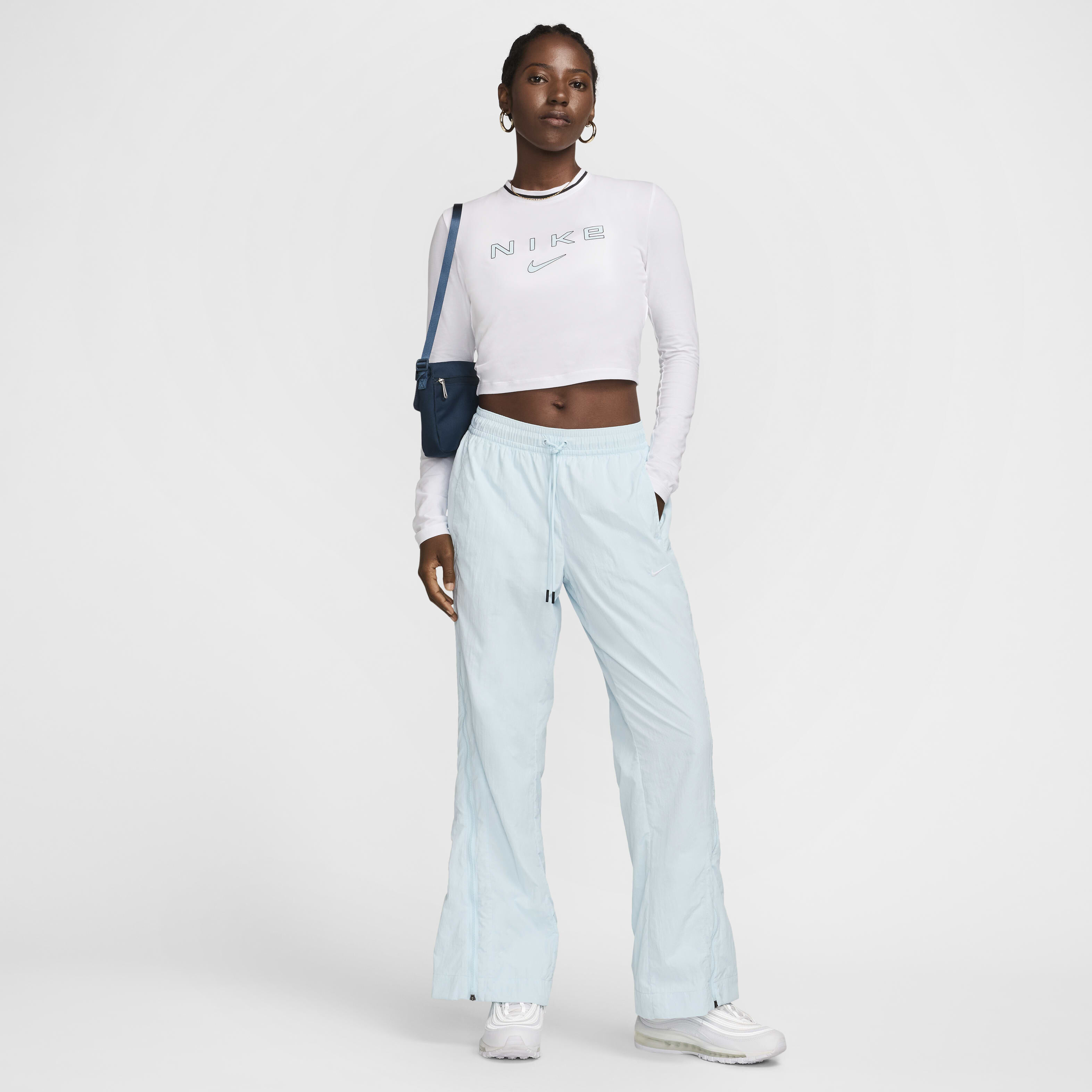 Women s Sportswear Chill Long Sleeve Cropped Graphic Tee White Nike in Kuwait SSS