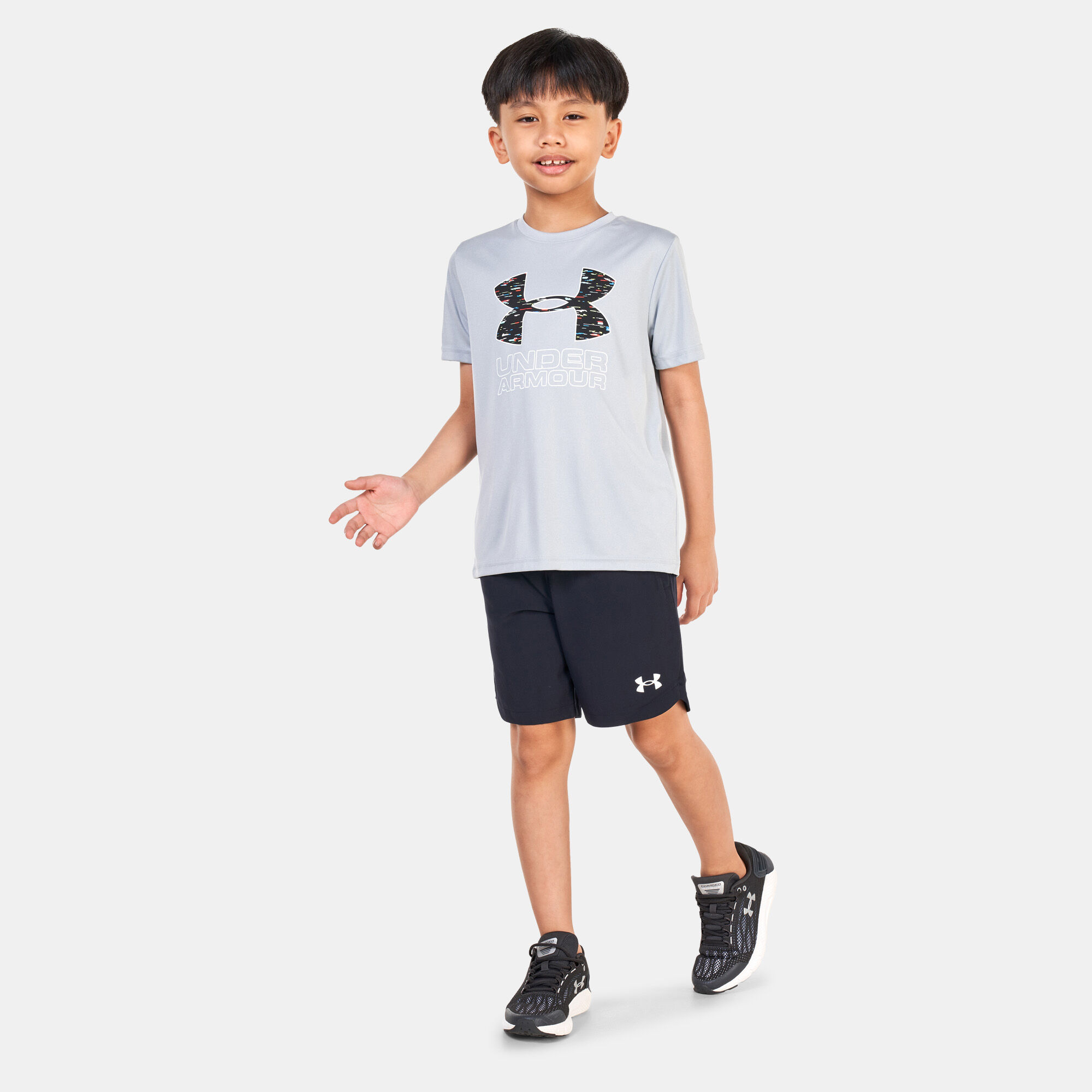 Buy Under Armour Kids Project Rock Woven Shorts Black in Kuwait SSS