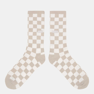 Vans Men's Checkerboard Crew Socks (1 Pair) Beige