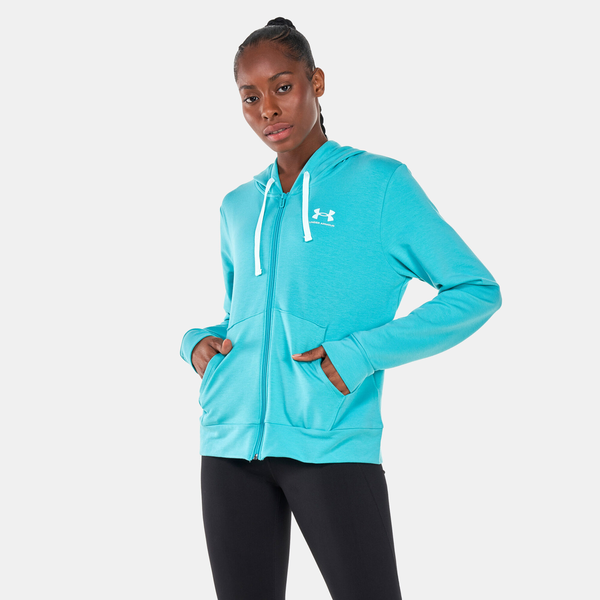 Women s Rival Terry Hoodie Green Under Armour in Kuwait SSS