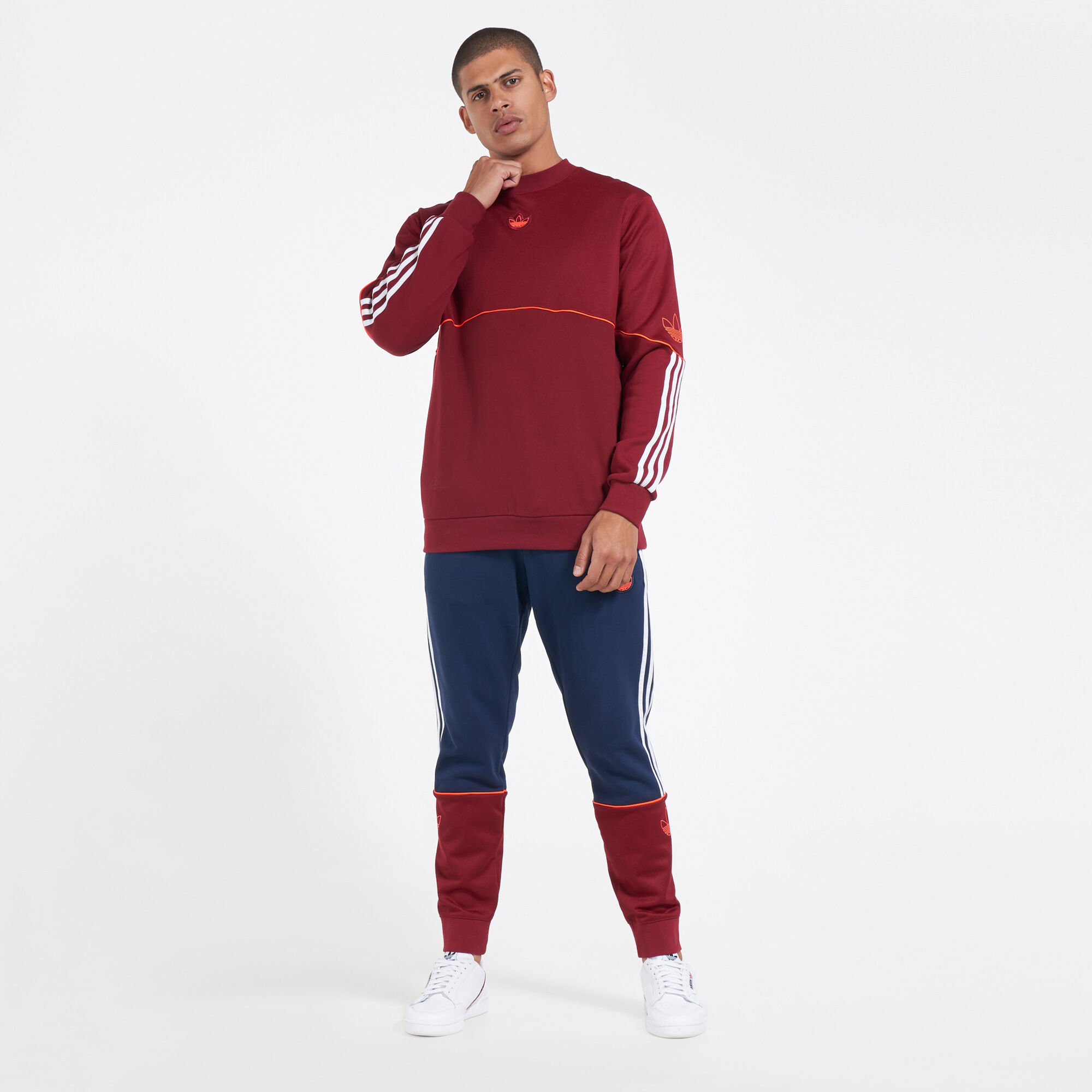 Buy adidas Originals Men s Outline Crew Sweatshirt Purple in