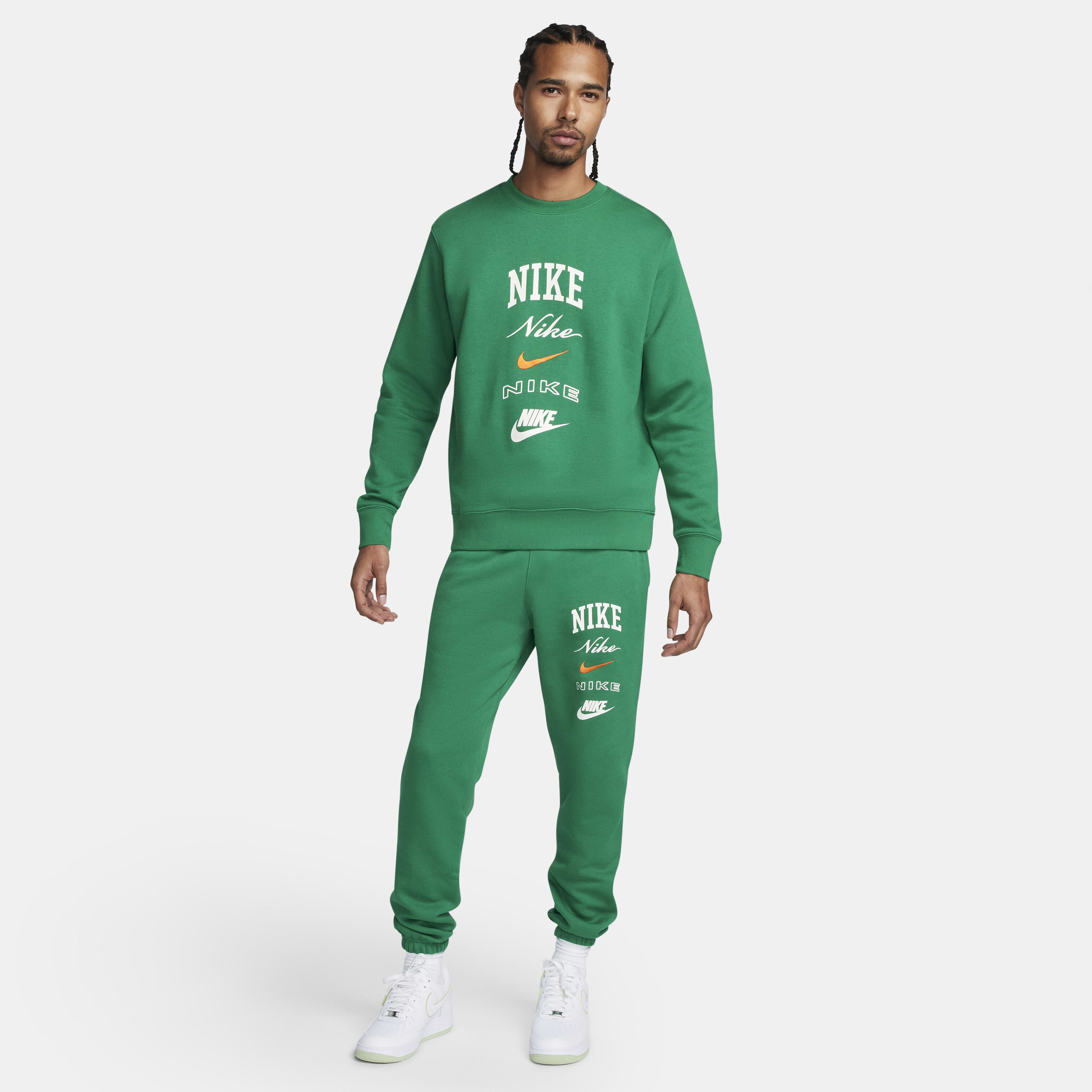 Men s Club Fleece Long Sleeve Sweatshirt Green Nike in Kuwait SSS