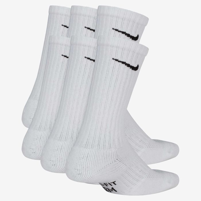 Nike Kids' Everyday Cushioned Crew Socks (6 Pairs) White image number 1