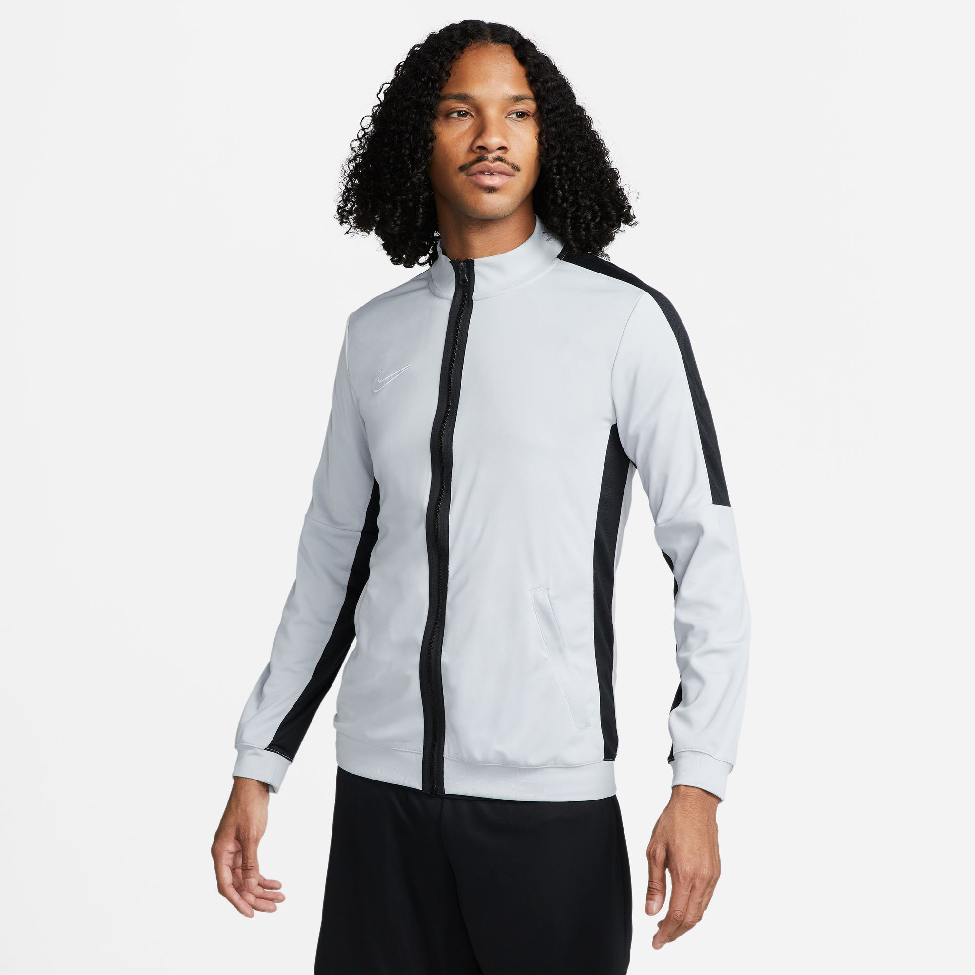 Men s Academy 23 Dri FIT Football Track Jacket Grey Nike in Kuwait SSS