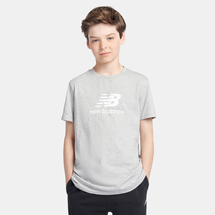 New Balance Kids' Jersey Stacked Logo T-Shirt Grey image number 0
