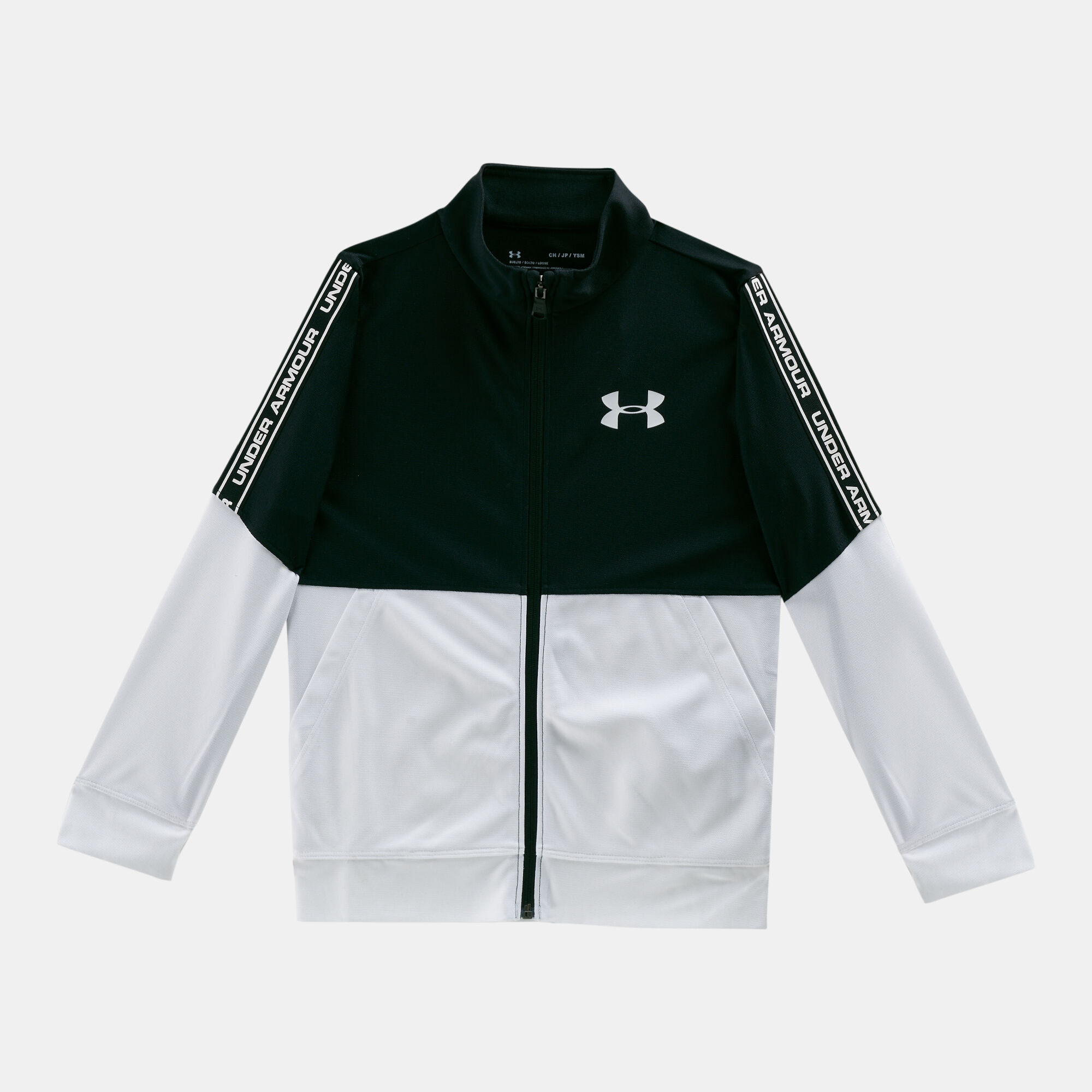 Under armour jackets kids white on sale