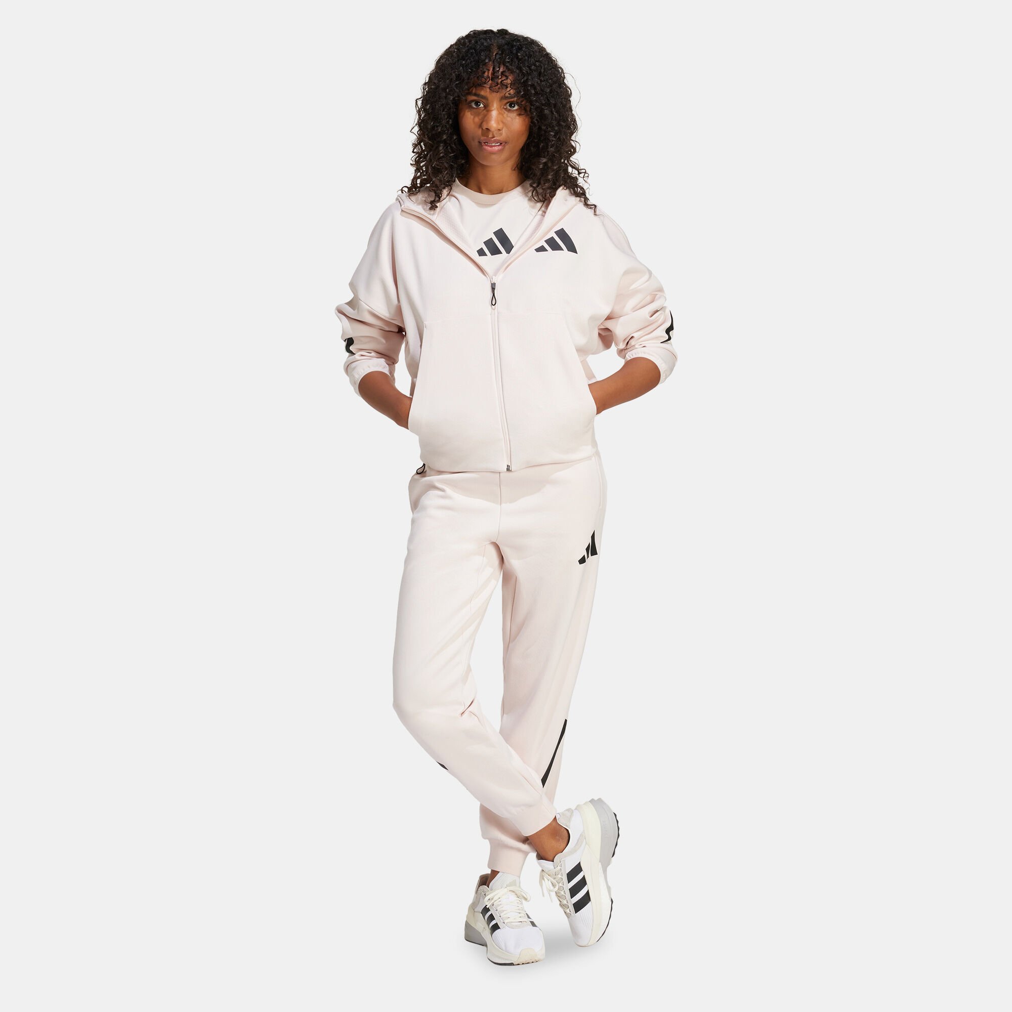 Shop adidas Women's Z.N.E. Full-Zip Hoodie Pink Online in