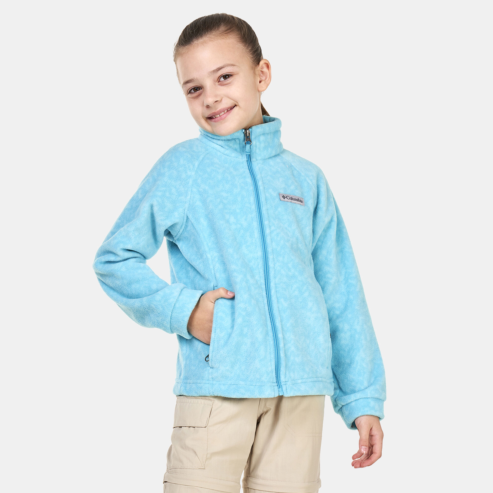 Buy Columbia Kids Benton Springs II Printed Fleece Jacket Older Kids Green in Kuwait SSS