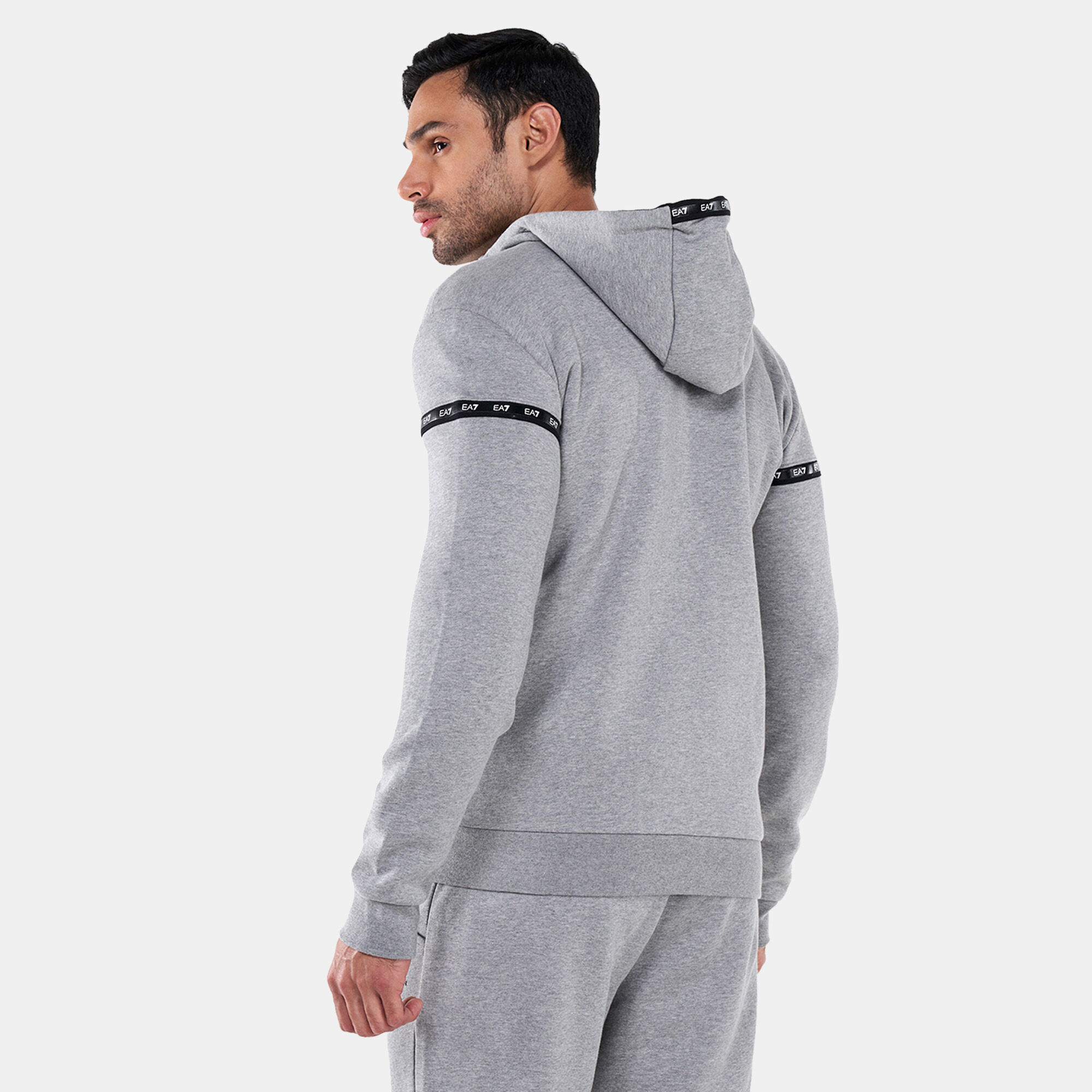 Buy EA7 Emporio Armani Men s Train Logo Tape Full Zip Hoodie Grey in Kuwait SSS