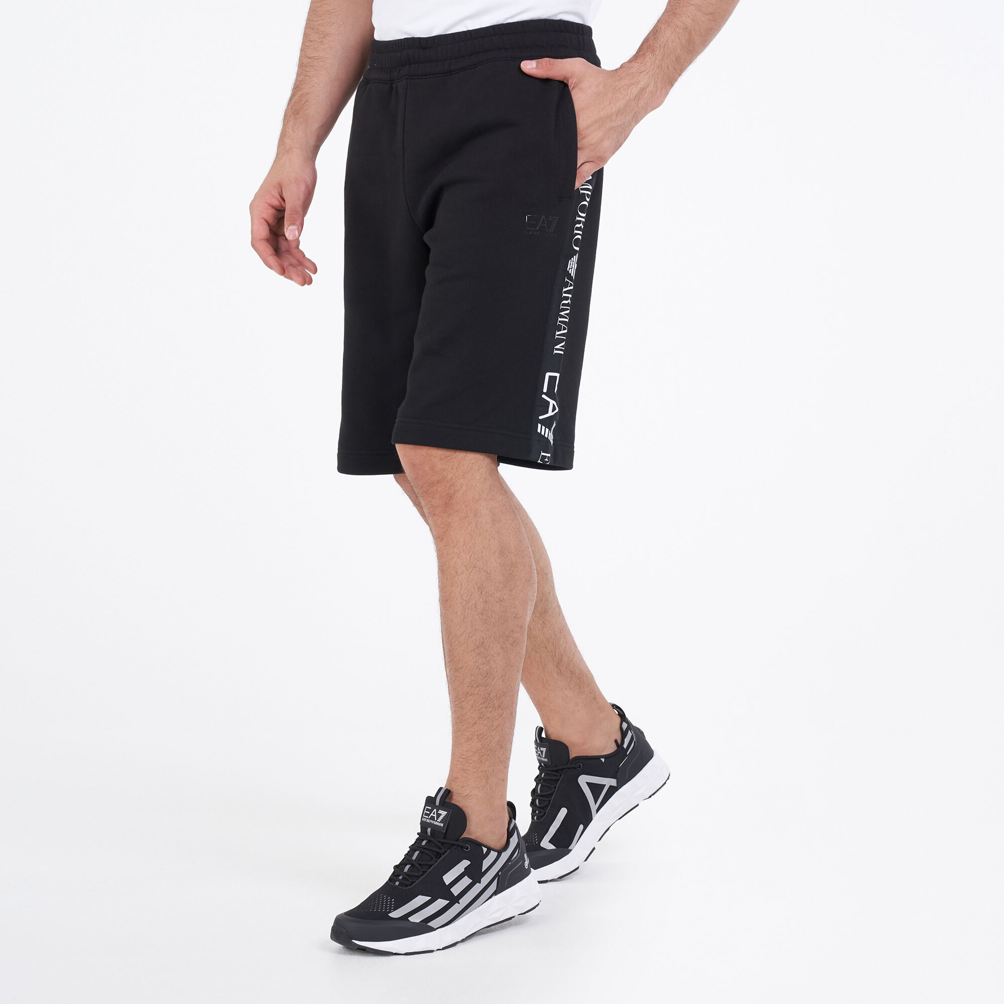 Men s Train Logo Series Bermuda Shorts Black EA7 Emporio Armani in Kuwait SSS