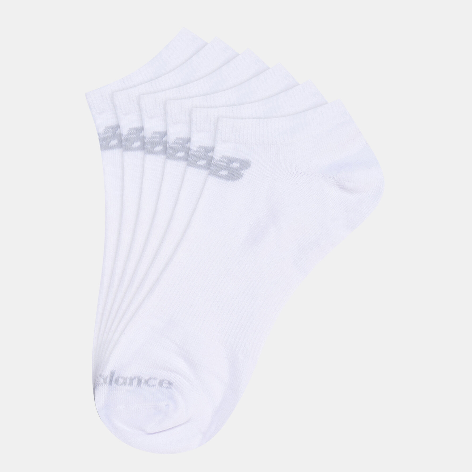 Performance Flat Knit No Show Socks 3 Pack White New Balance in Kuwait SSS