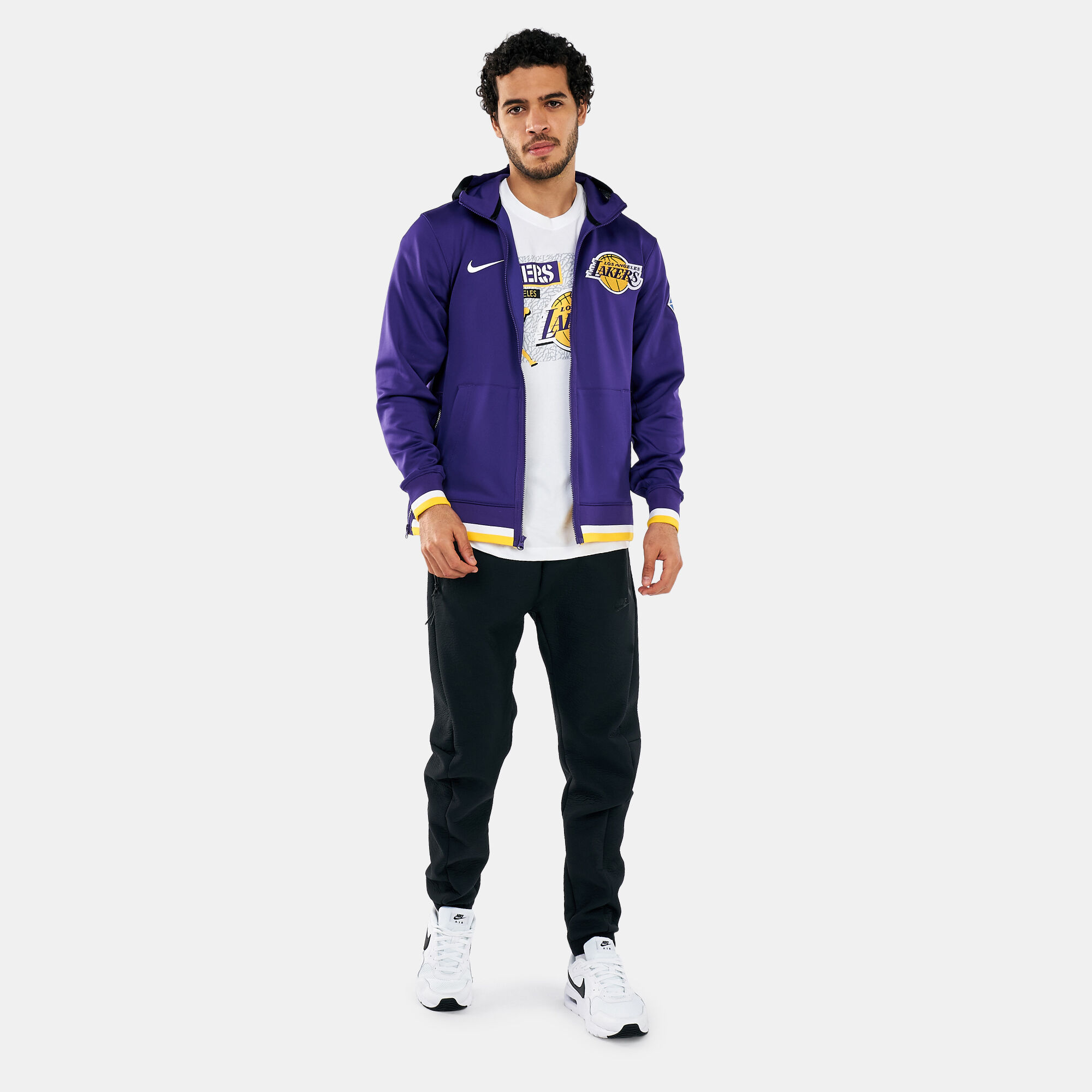 Men s Los Angeles Lakers Showtime Dri FIT NBA Full Zip Hoodie