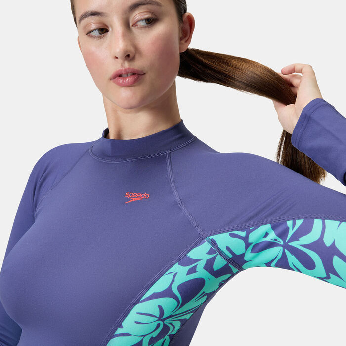 Speedo Womens Printed Swimming Rashguard Purple image number 3