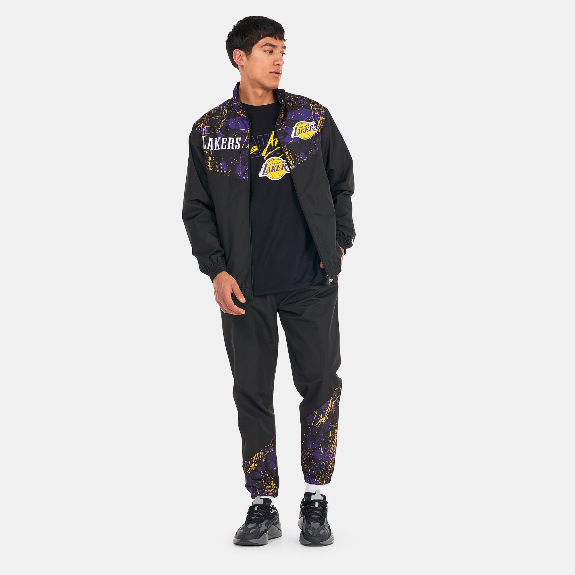 Men s Los Angeles Lakers Allover Print Panel Track Pants