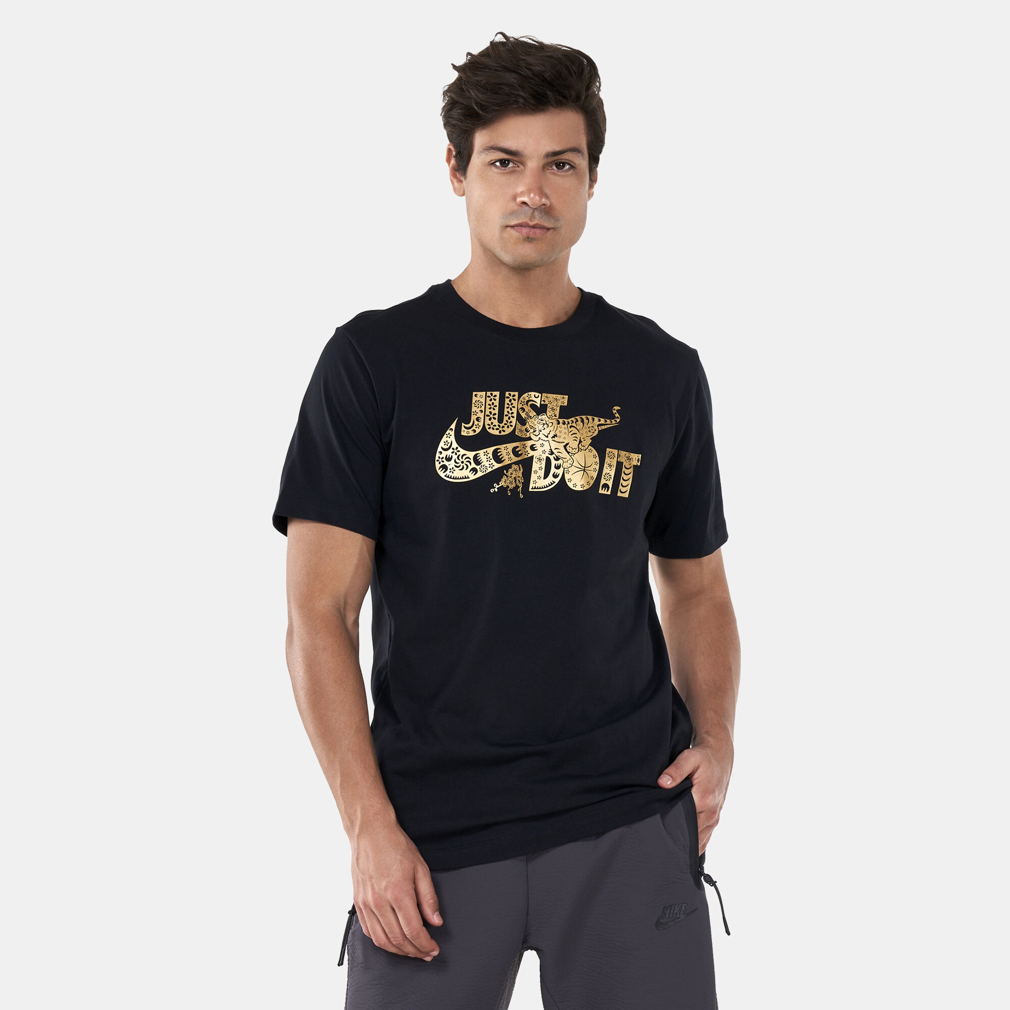 Nike just do it t shirt black sales