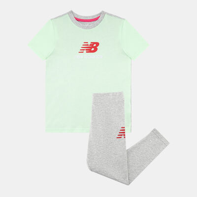 New Balance Kids' T-Shirt And Leggings Set Grey