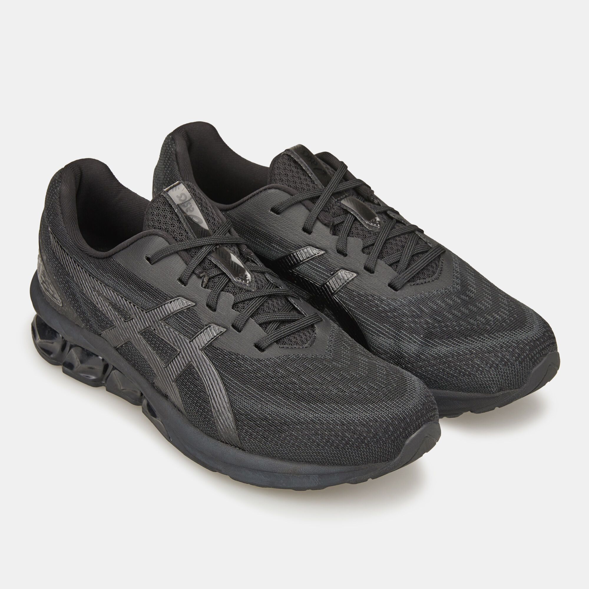 Solid black asics shoes top