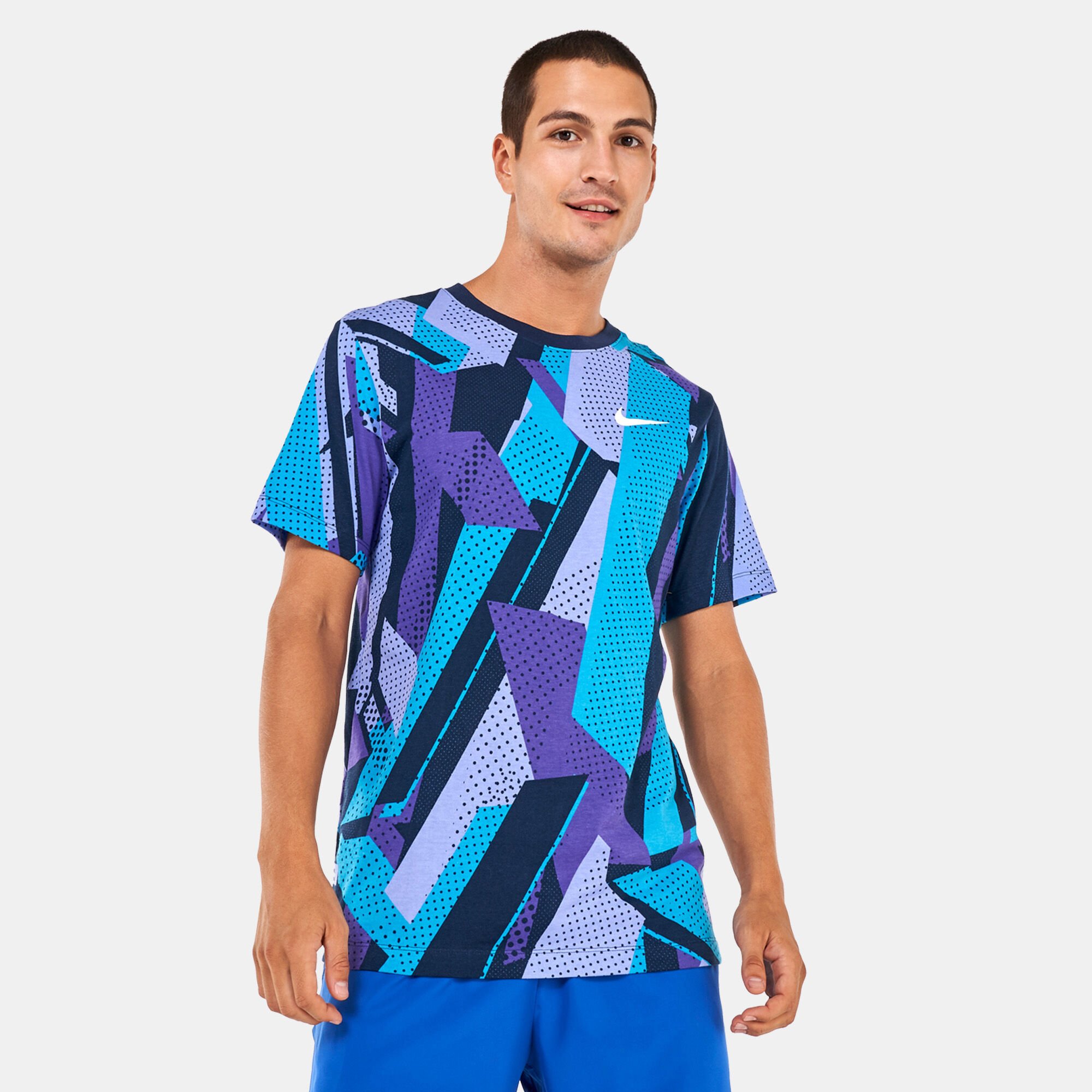 Men s Dri FIT Printed Training T Shirt Purple Nike in Kuwait SSS