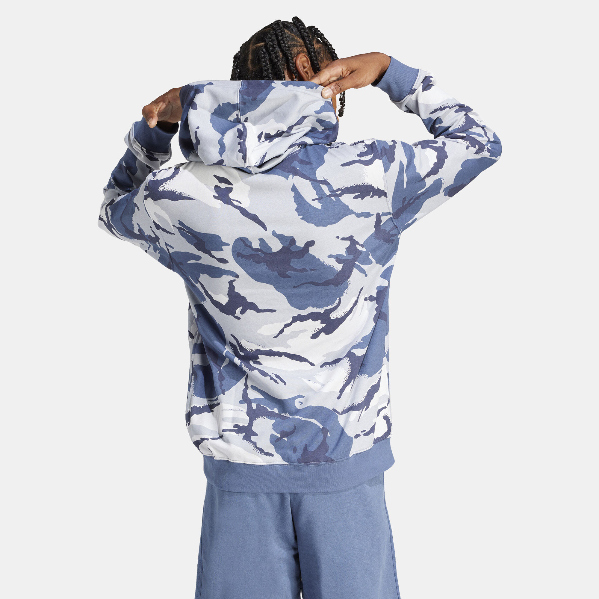 Men s Seasonal Essentials Camouflage Hoodie Blue adidas in Kuwait SSS