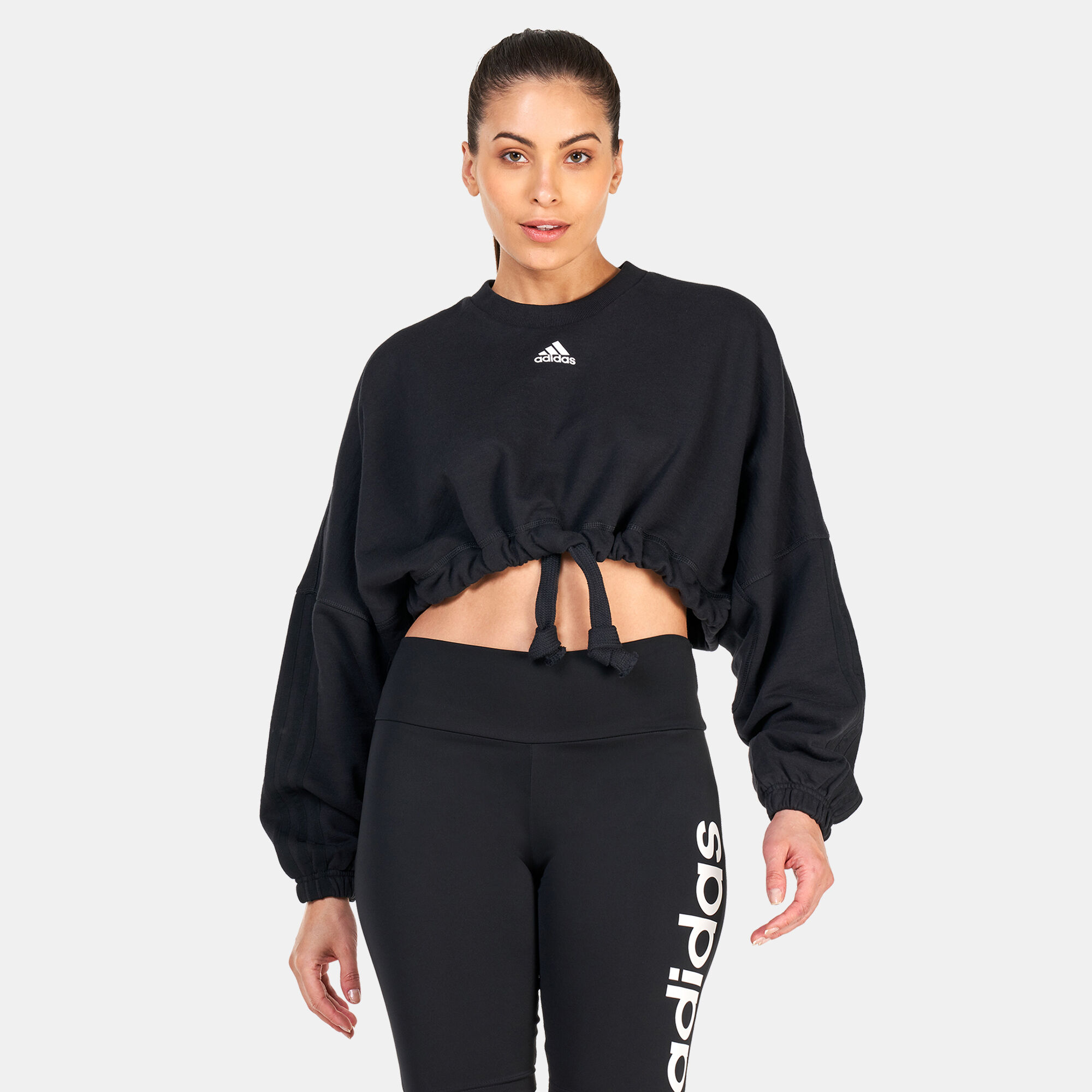 Adidas crop sweatshirt hotsell