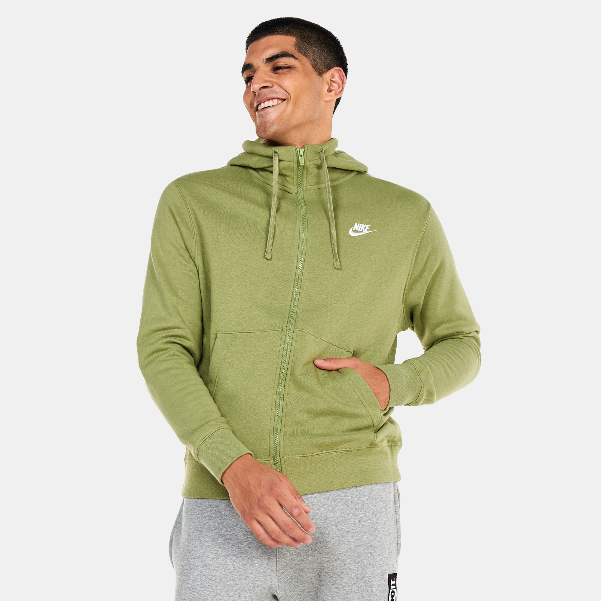 Men s Sportswear Club Full Zip Fleece Hoodie Green Nike in Kuwait SSS