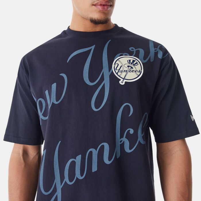 New Era Men's MLB New York Yankees Script Graphic T-Shirt Blue image number 2