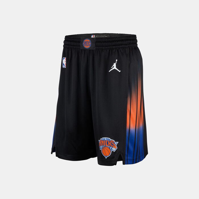 Nike Men's NBA New York Knicks Statement Edition Swingman Basketball Shorts Black image number 0