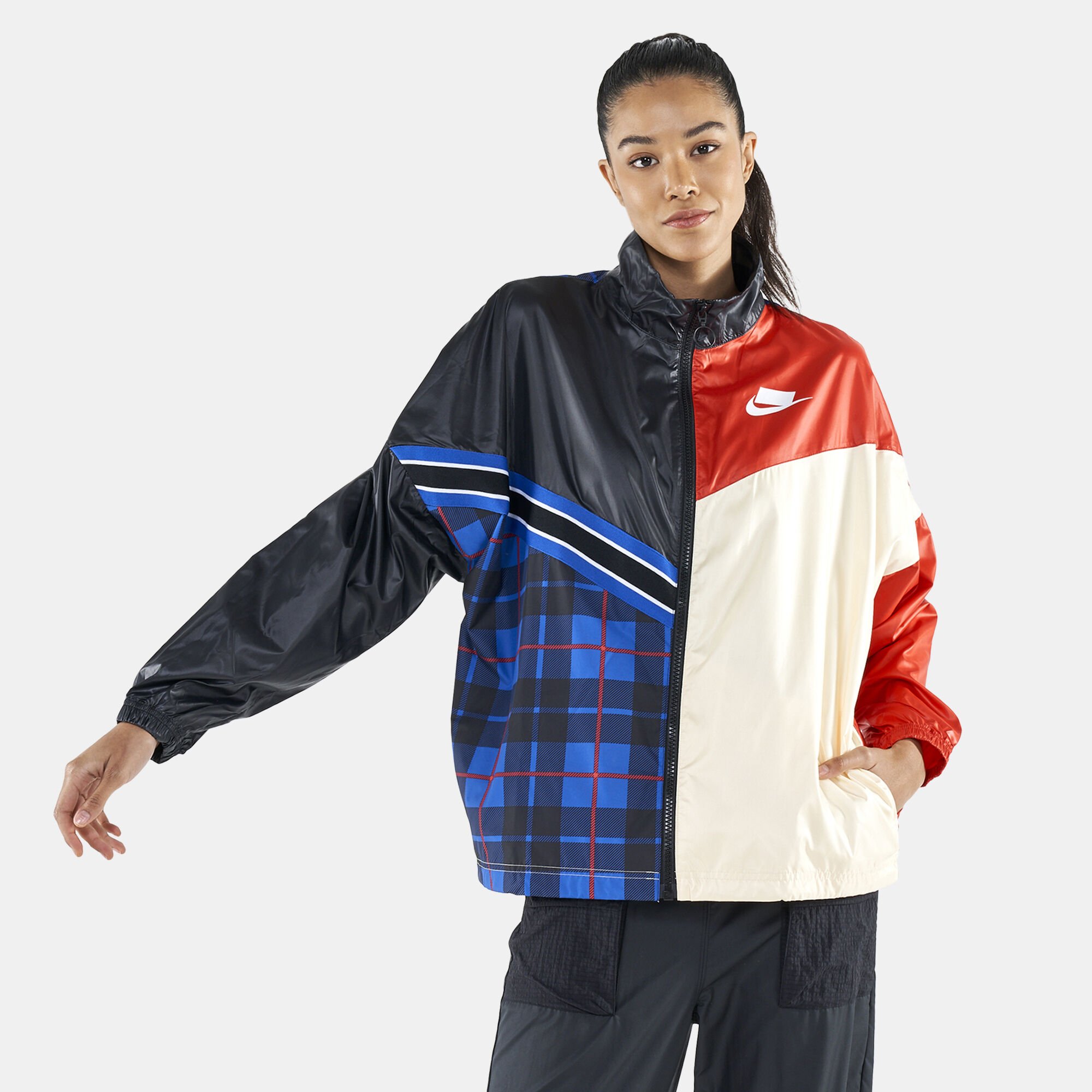 Nike plaid jacket sales
