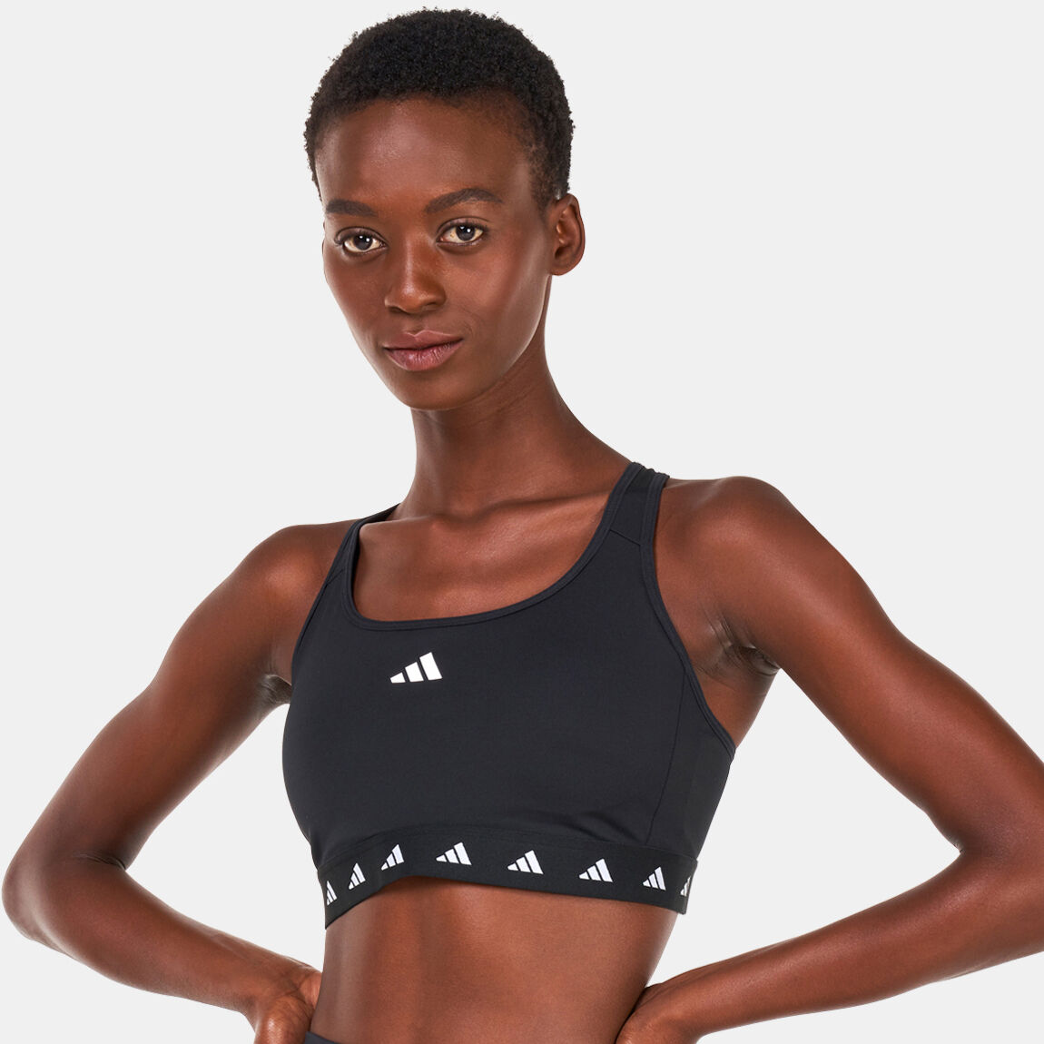 Women s Powerreact Training Medium Support Techfit Sports Bra Black adidas in Kuwait SSS