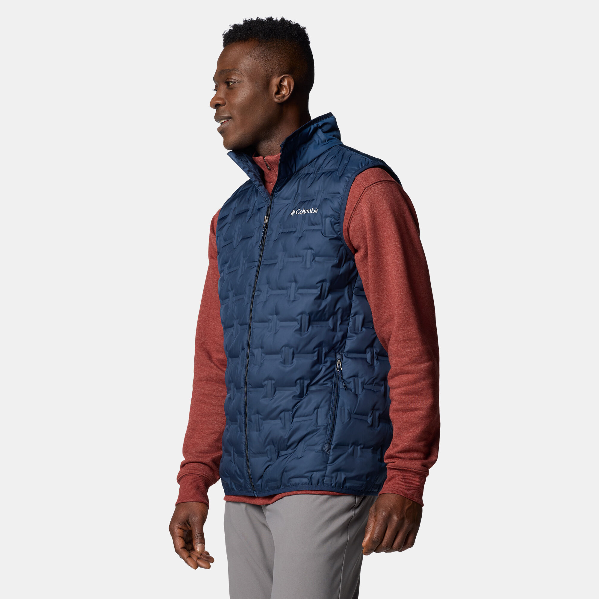 Men s Delta Ridge II Down Hiking Vest Blue Columbia in Kuwait SSS