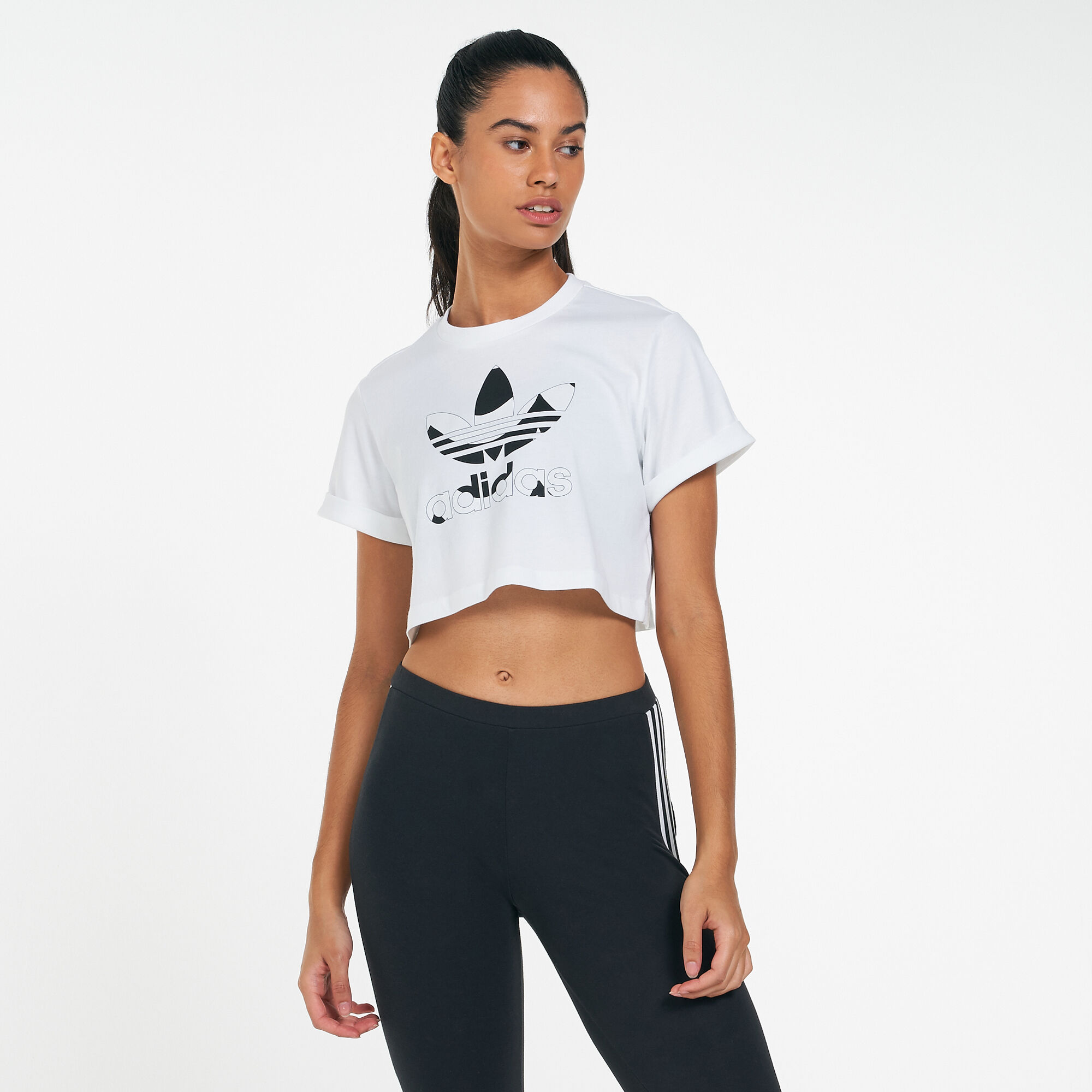 adidas crop tee shirt