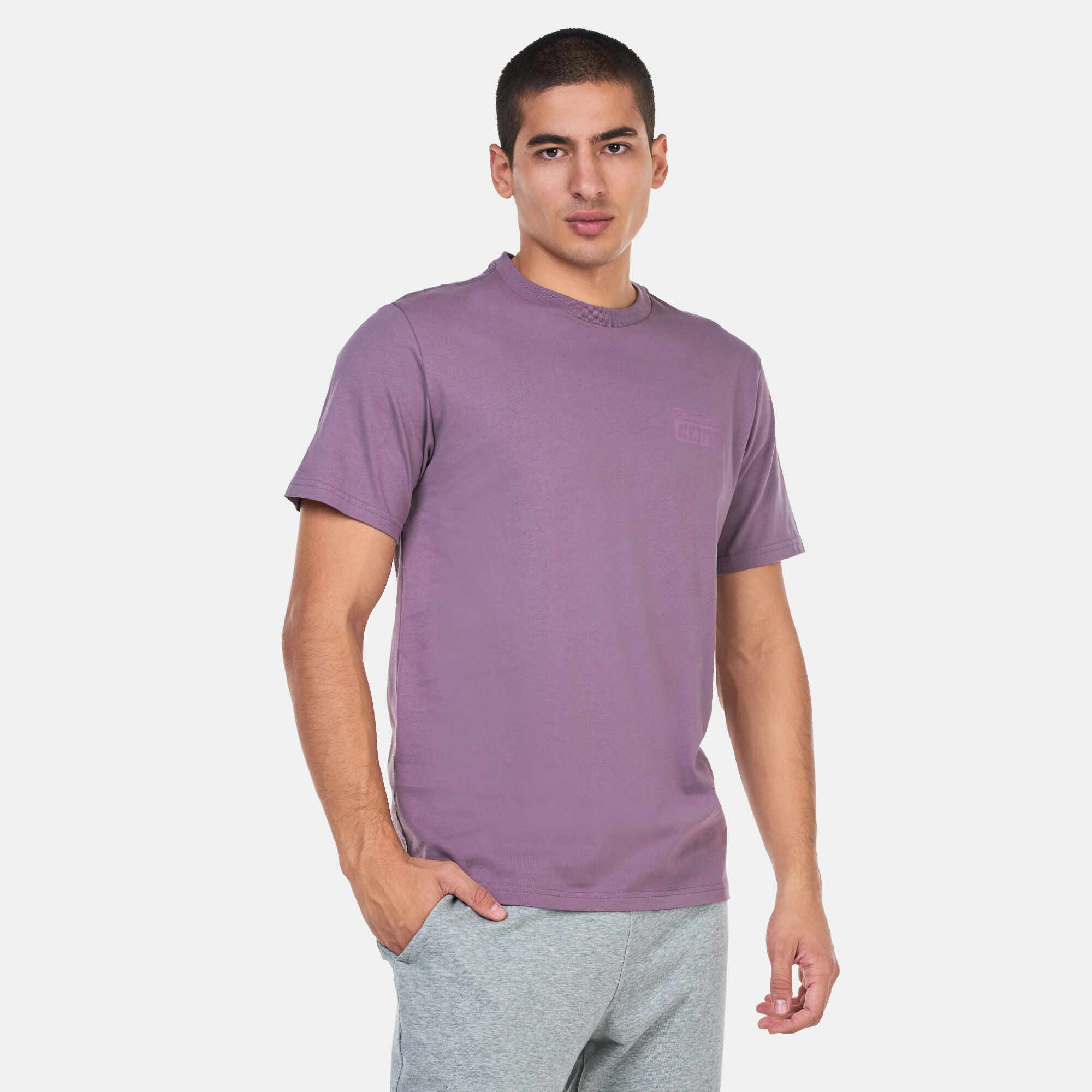 Converse t shirt mens purple outlet