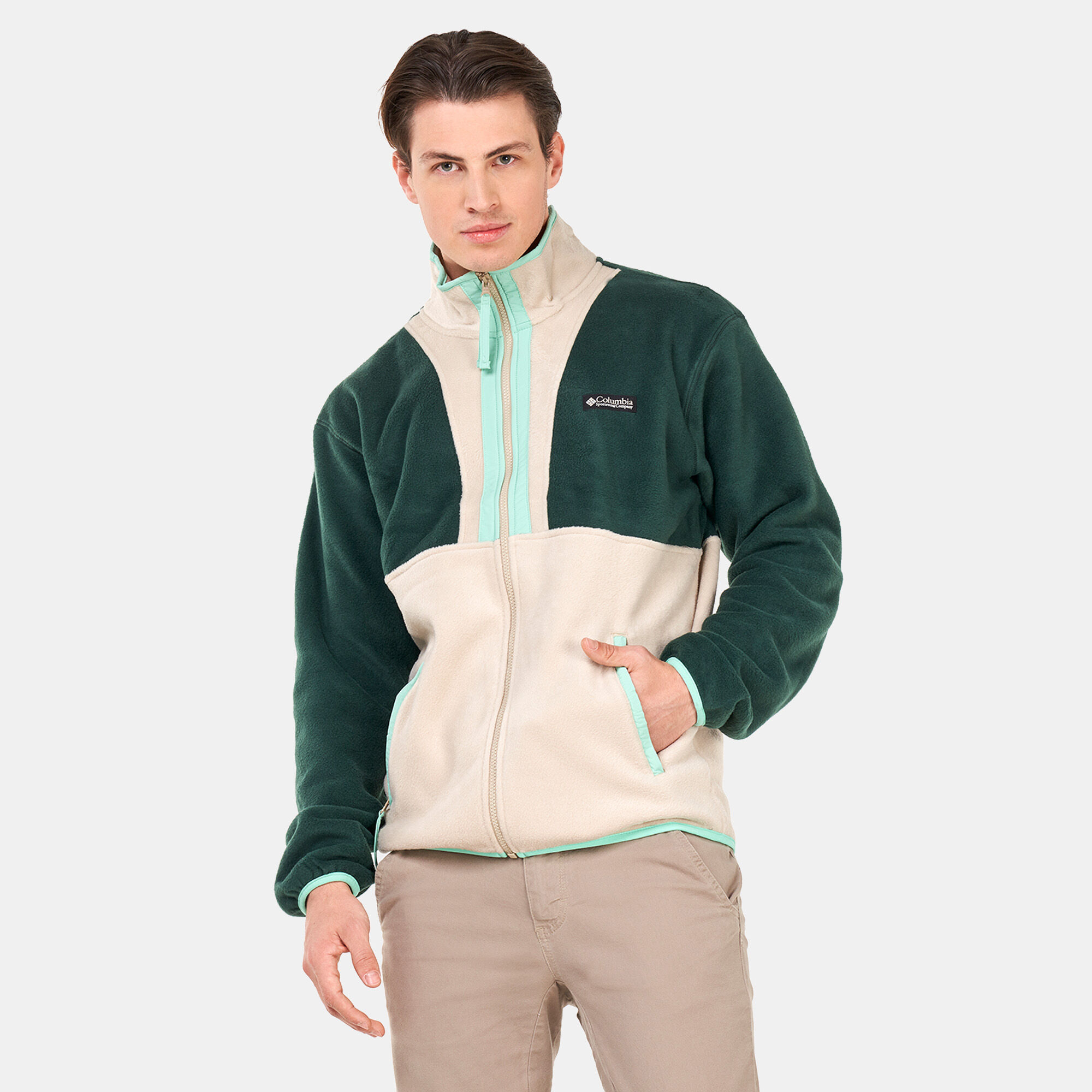 Buy Columbia Men s Back Bowl Full Zip Fleece Jacket Green in Kuwait SSS