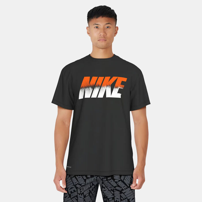 Nike Swim Men's Logo Hydroguard Swimming T-Shirt Black image number 0