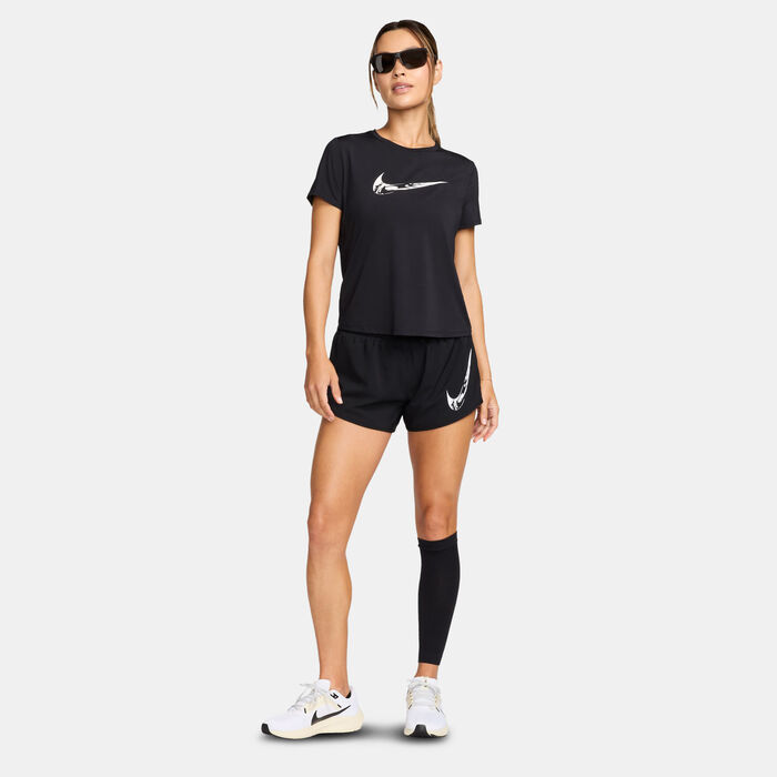 Nike Women's One Dri-FIT Graphic Running Top Black image number 2